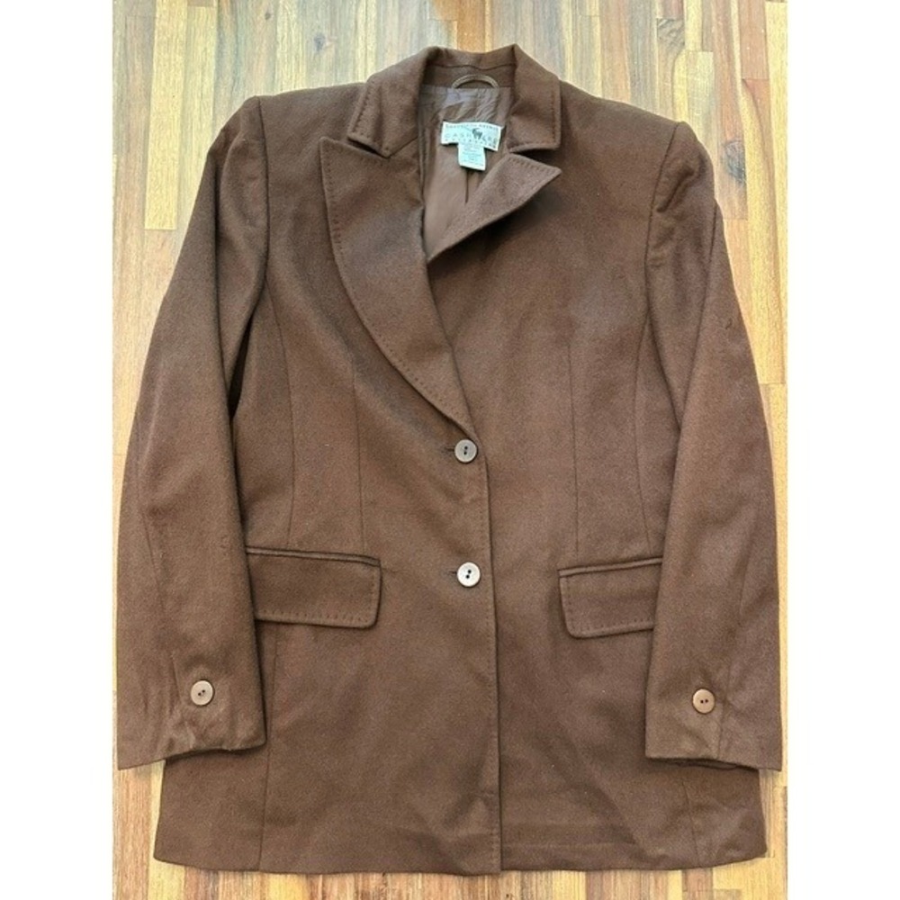 Saks Fifth Avenue Cashmere Collection Brown Blazer Jacket Made in Germany Size 8